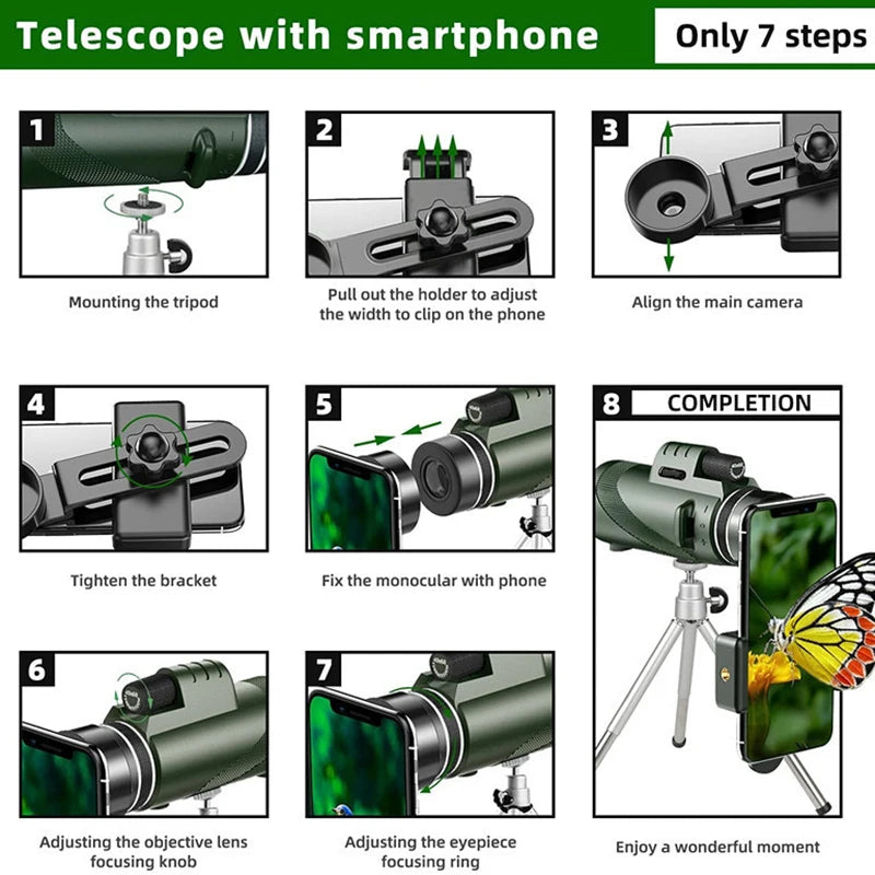 Monóculo Ultra Zoom HD 5000M Titanium Longa DistânciaMini Telescópio Para Caças e Esportes